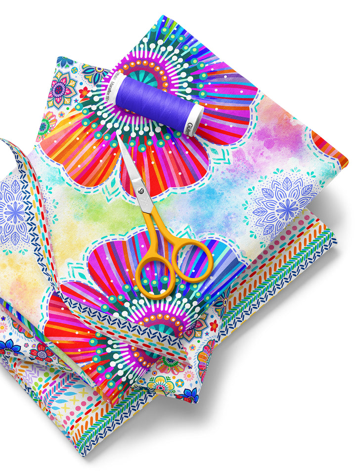 Regenbogenblume viele – Stoff