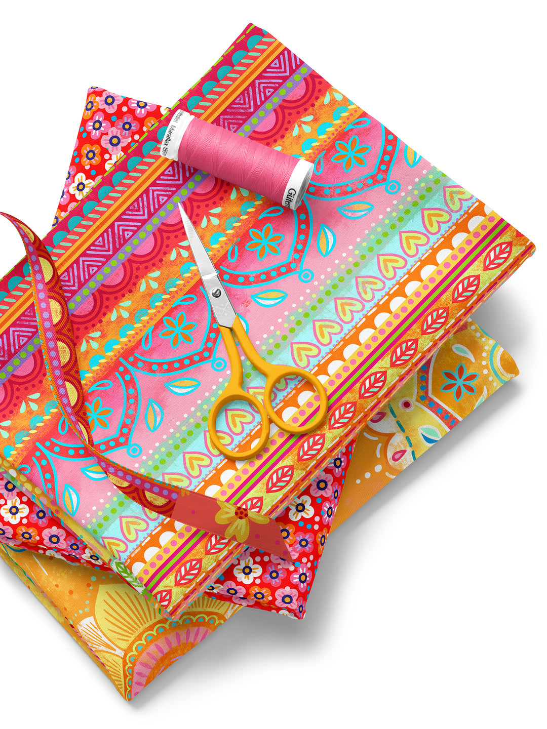 Boho-Bordüren orange – Stoff