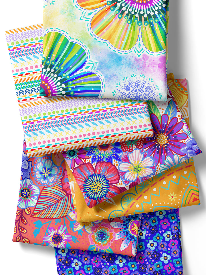 Regenbogenblume viele – Stoff