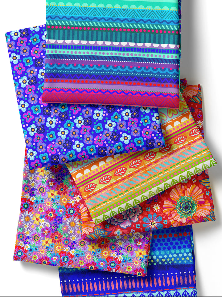 Miniblümchen dunkelblau – Stoff