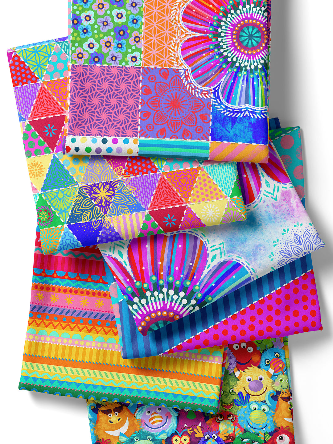 Dreiecke bunt - Stoff