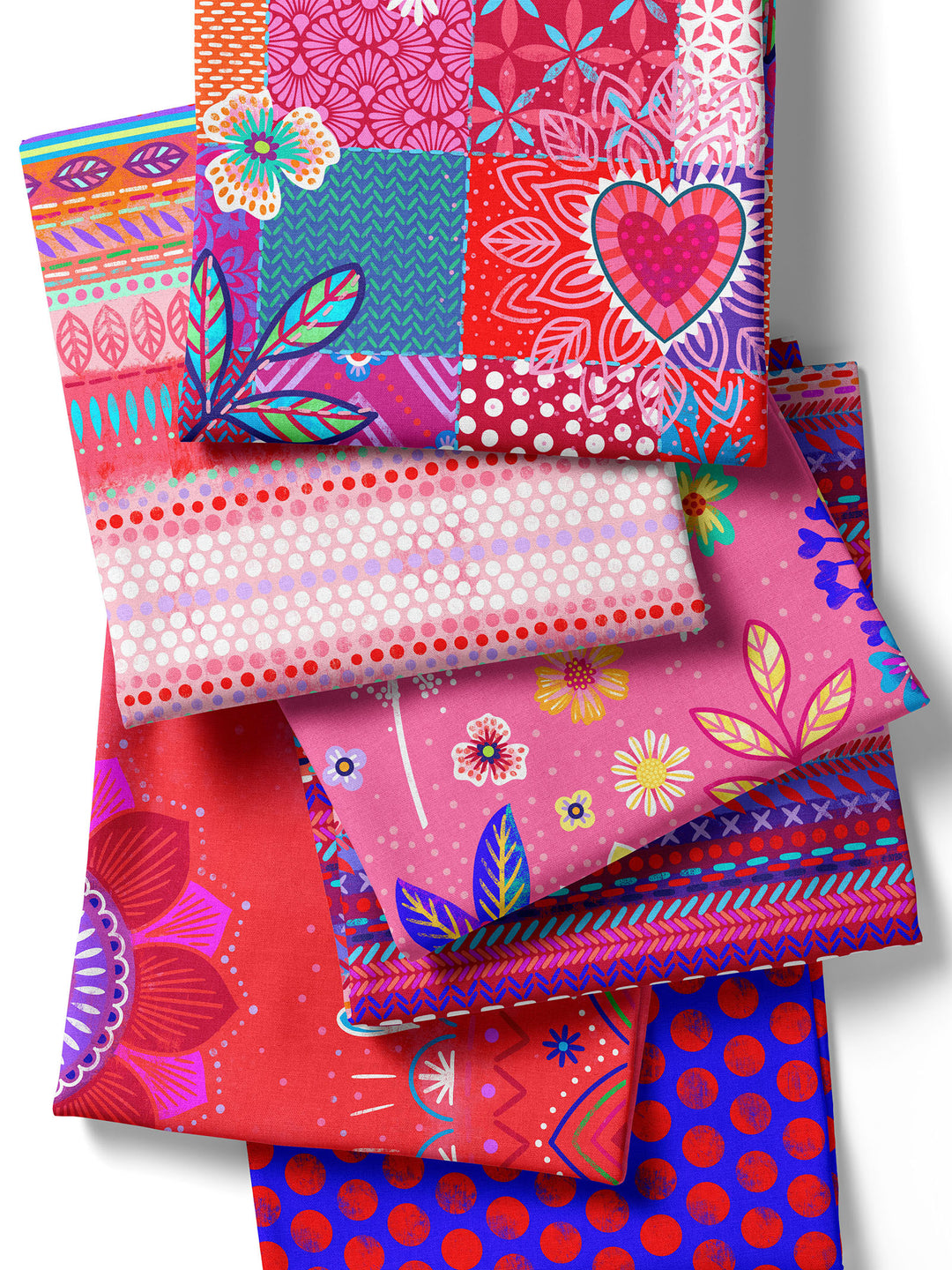 Patchwork Quadrate rot - Stoff