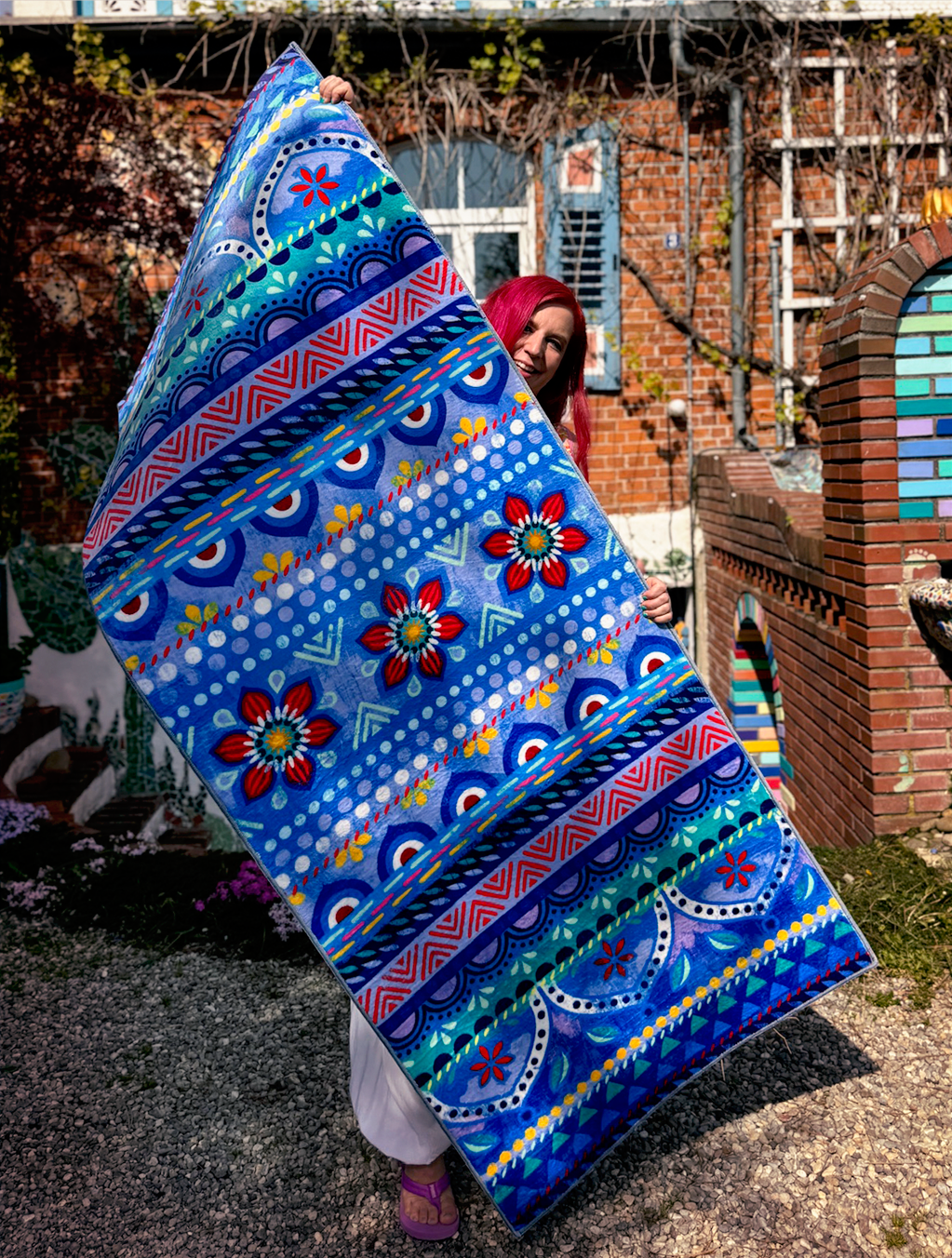 Teppich - Boho LÄUFER Blau