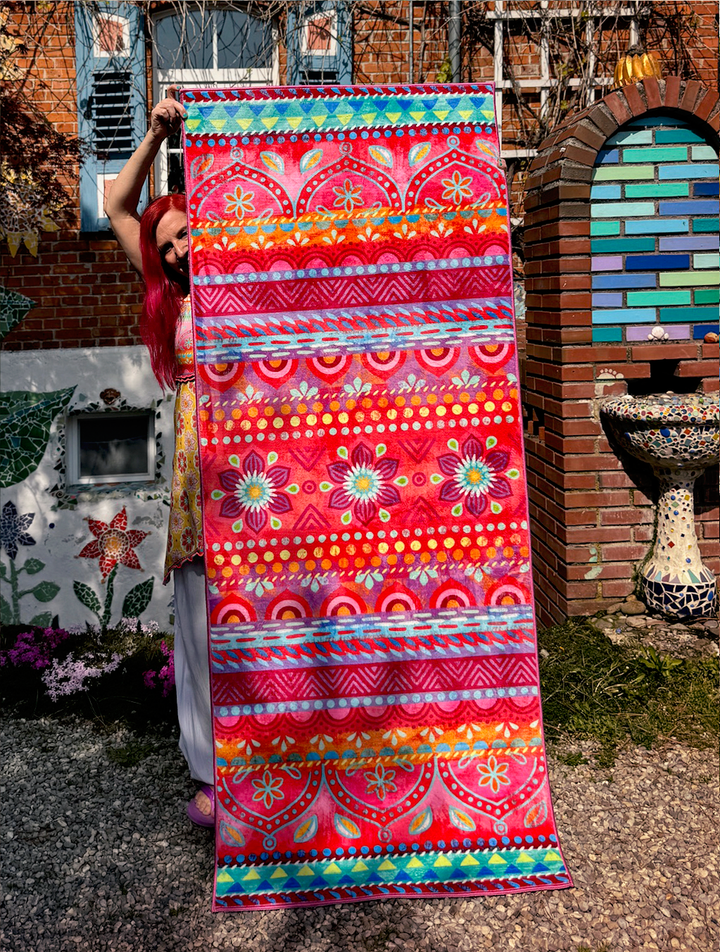 Teppich - Boho LÄUFER Pink Orange