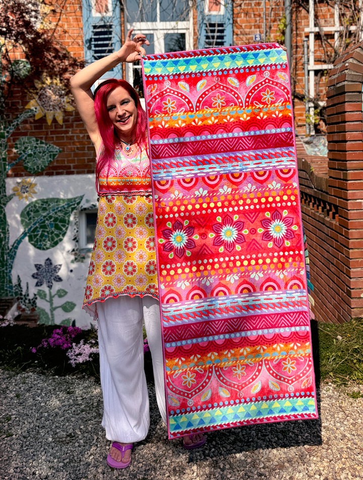 Teppich - Boho LÄUFER Pink Orange