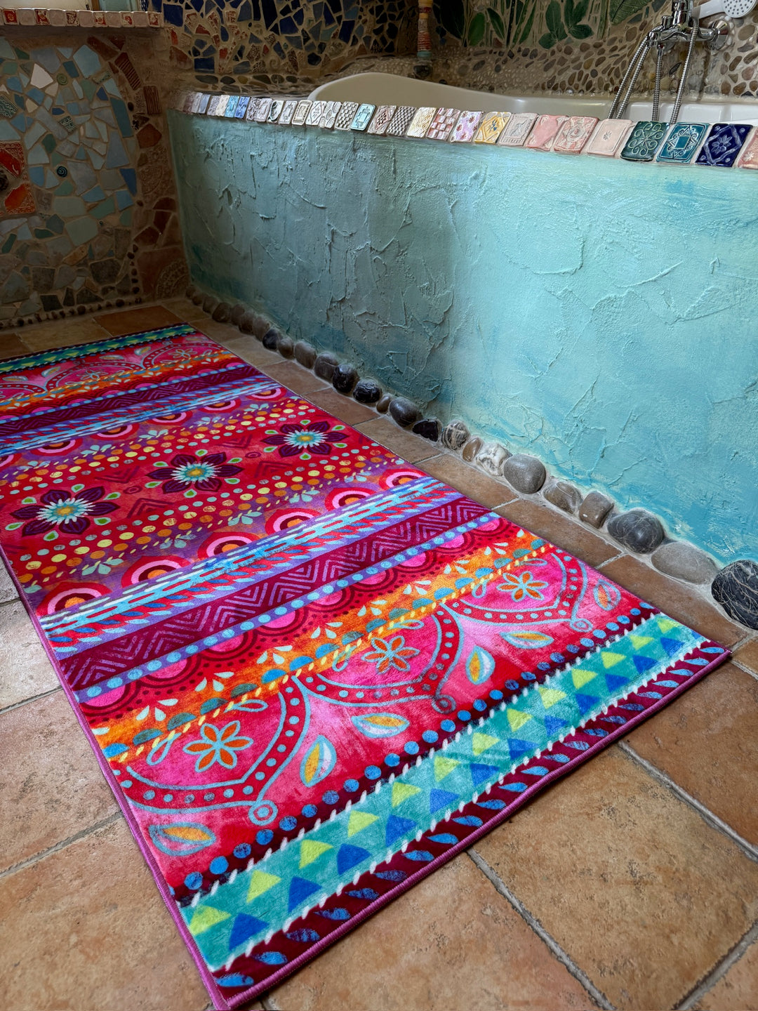 Teppich - Boho LÄUFER Pink Orange