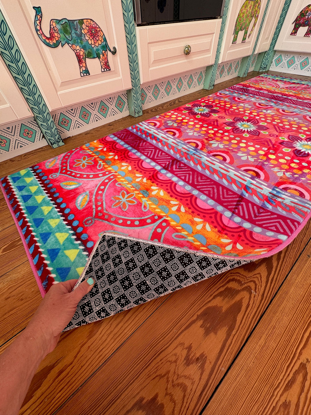 Teppich - Boho LÄUFER Pink Orange