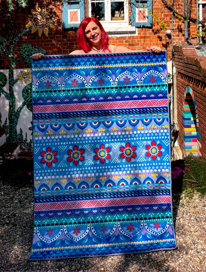 Teppich - Boho Blau