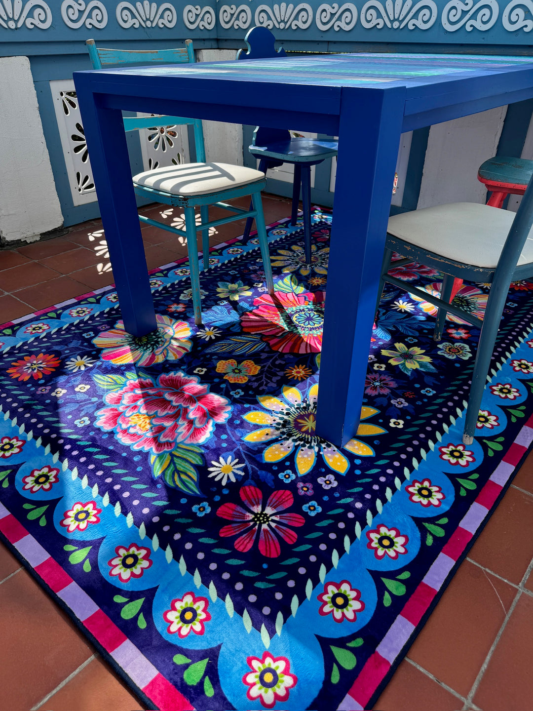 Teppich - Boho Blau