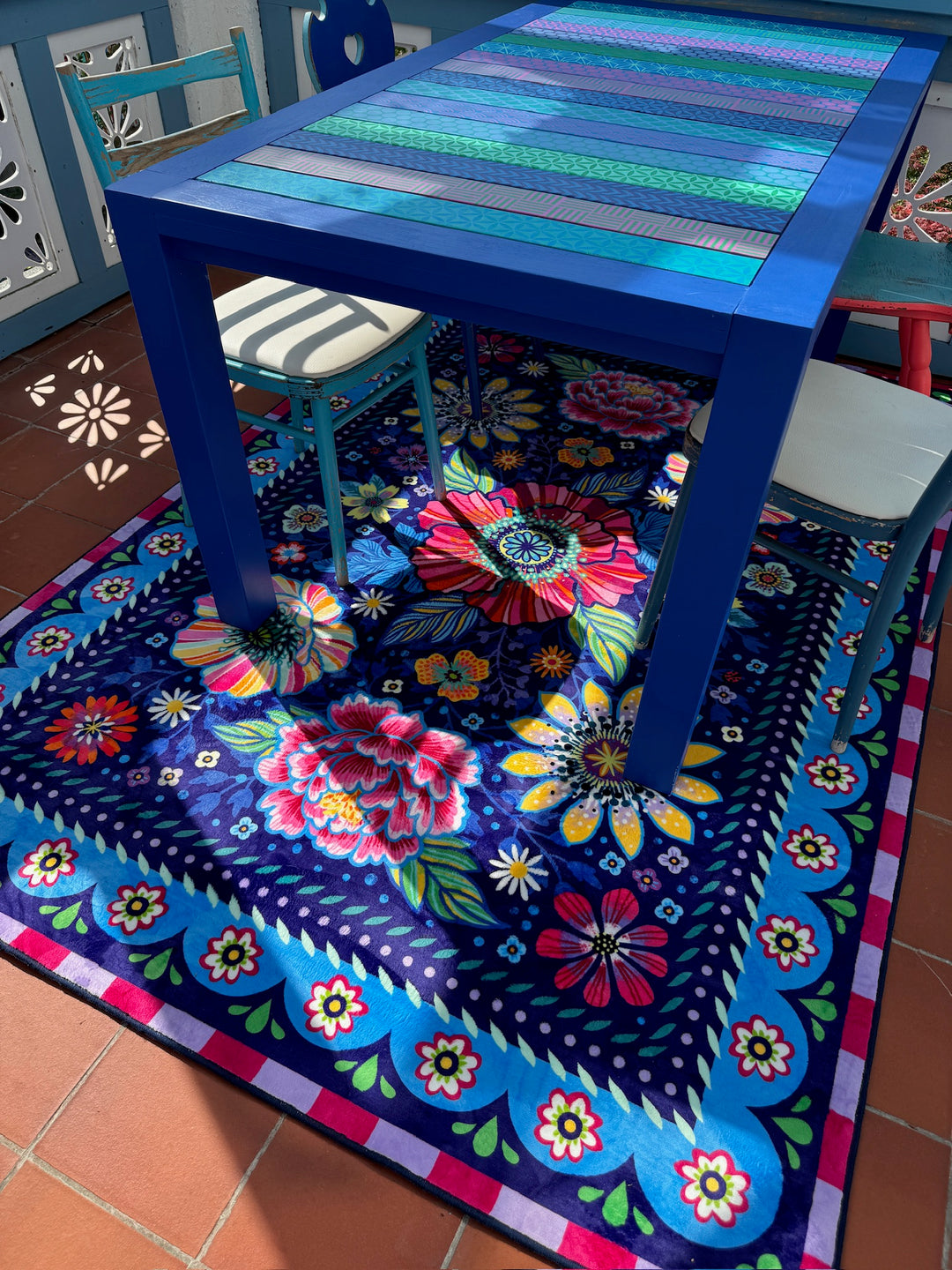 Teppich - Boho Blau