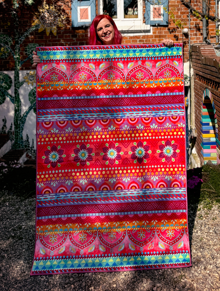 Teppich - Boho Pink Orange