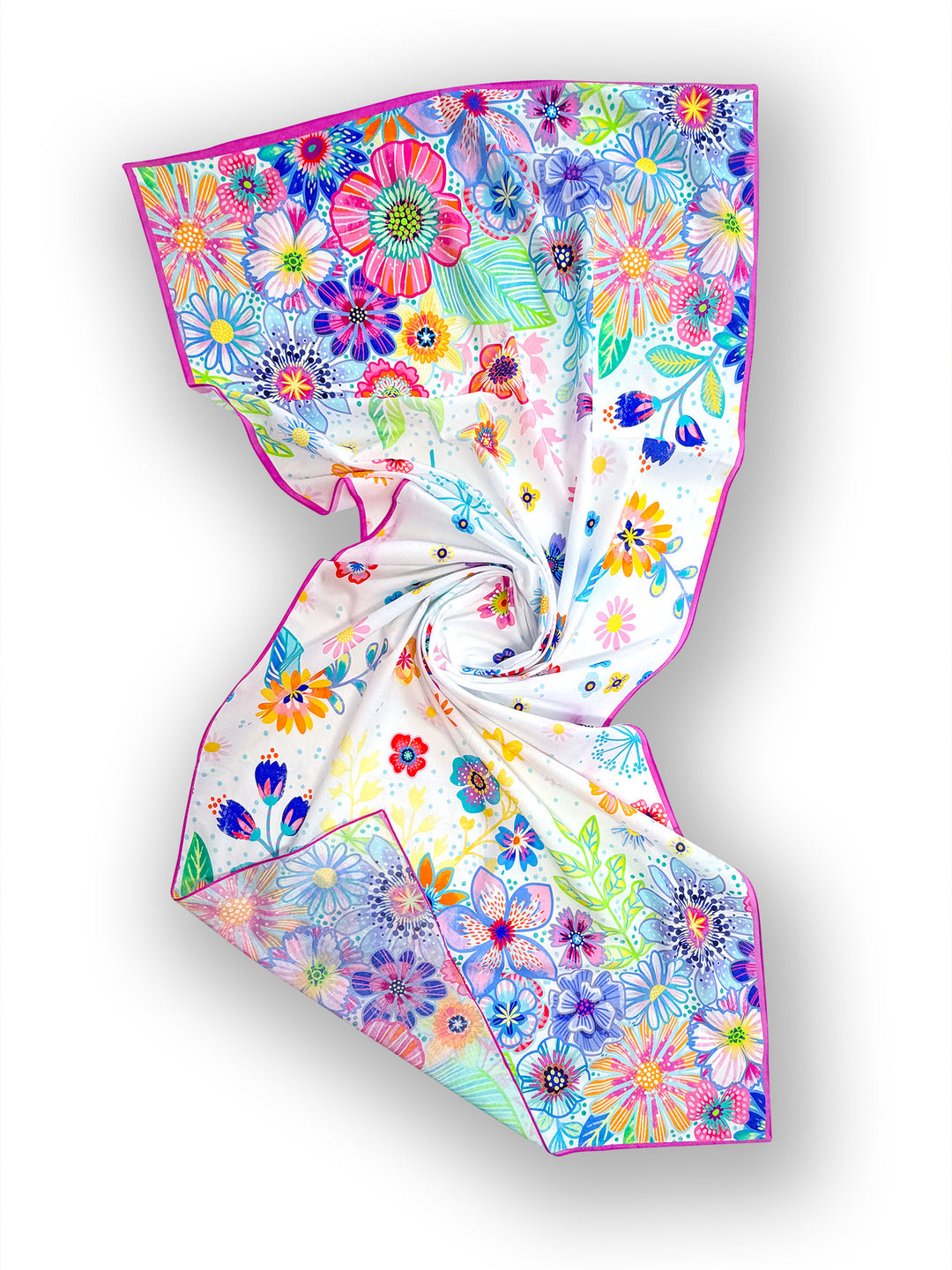 Tuch Blumenmeer weiß