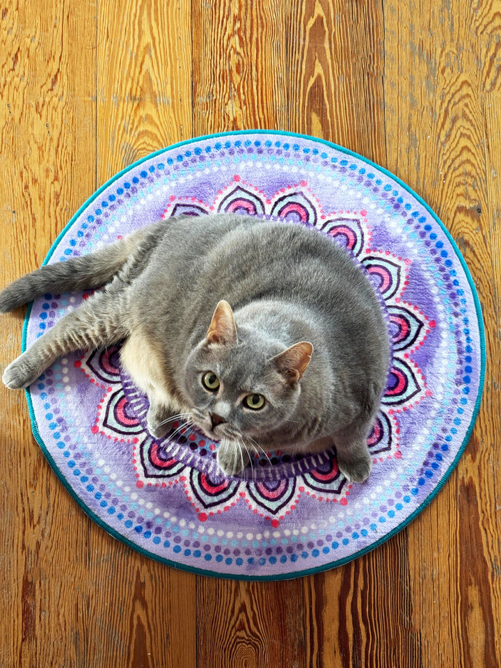 Teppich Rund - Mandala Pastellila
