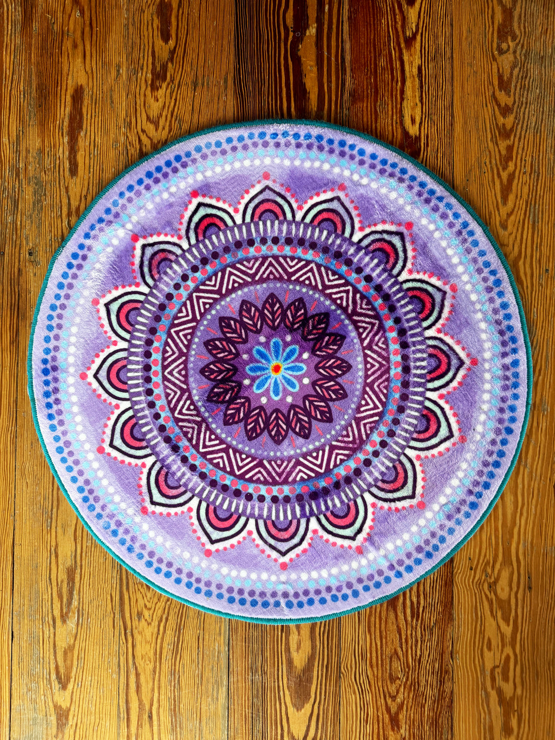 Teppich Rund - Mandala Pastellila