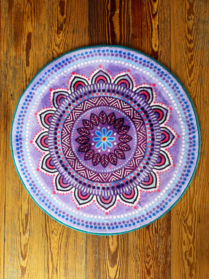 Teppich Rund - Mandala Pastellila