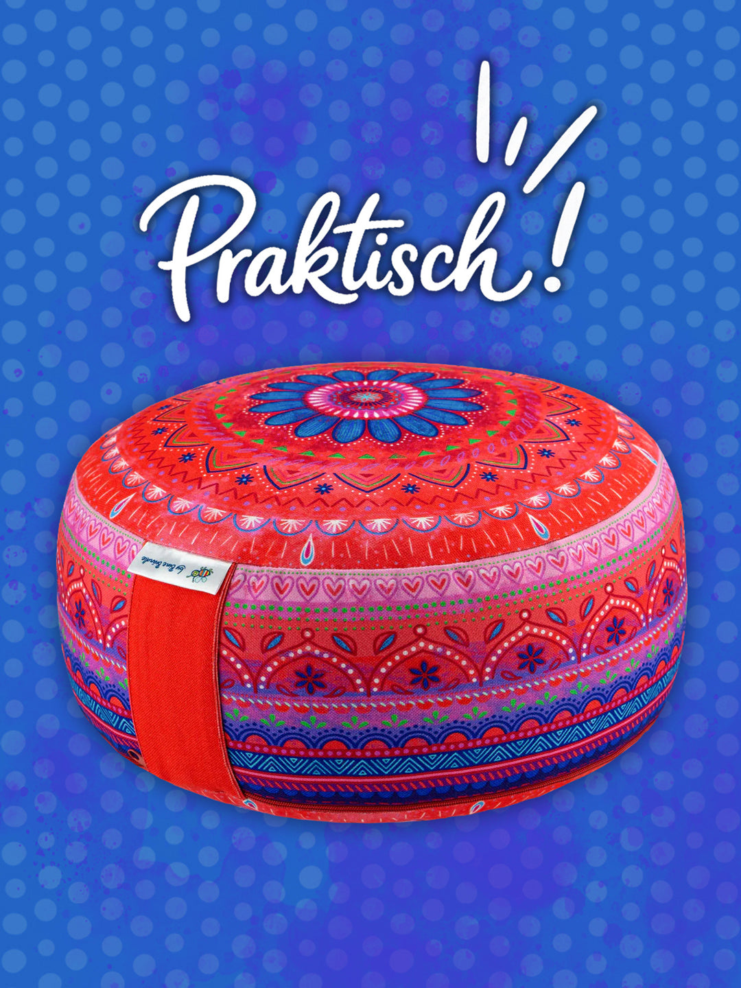 Yogakissen – Mandala rotes Glück