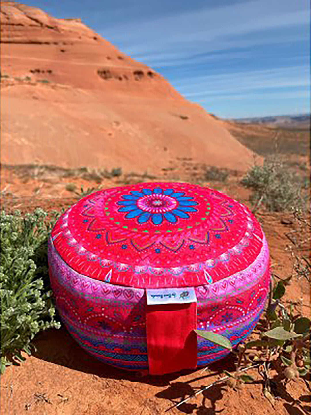 Yogakissen – Mandala rotes Glück