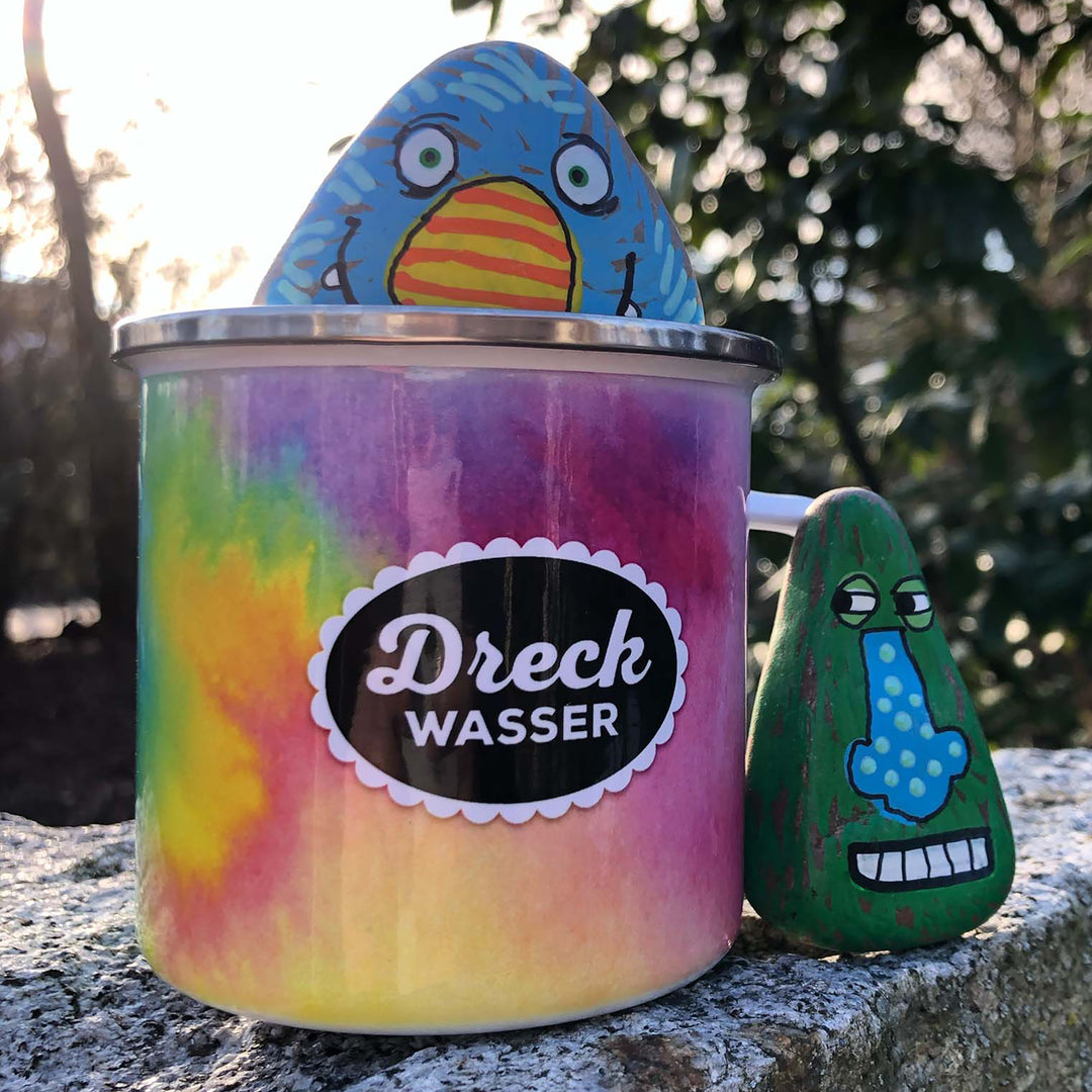 Dreckwasser Tasse aus Emaille