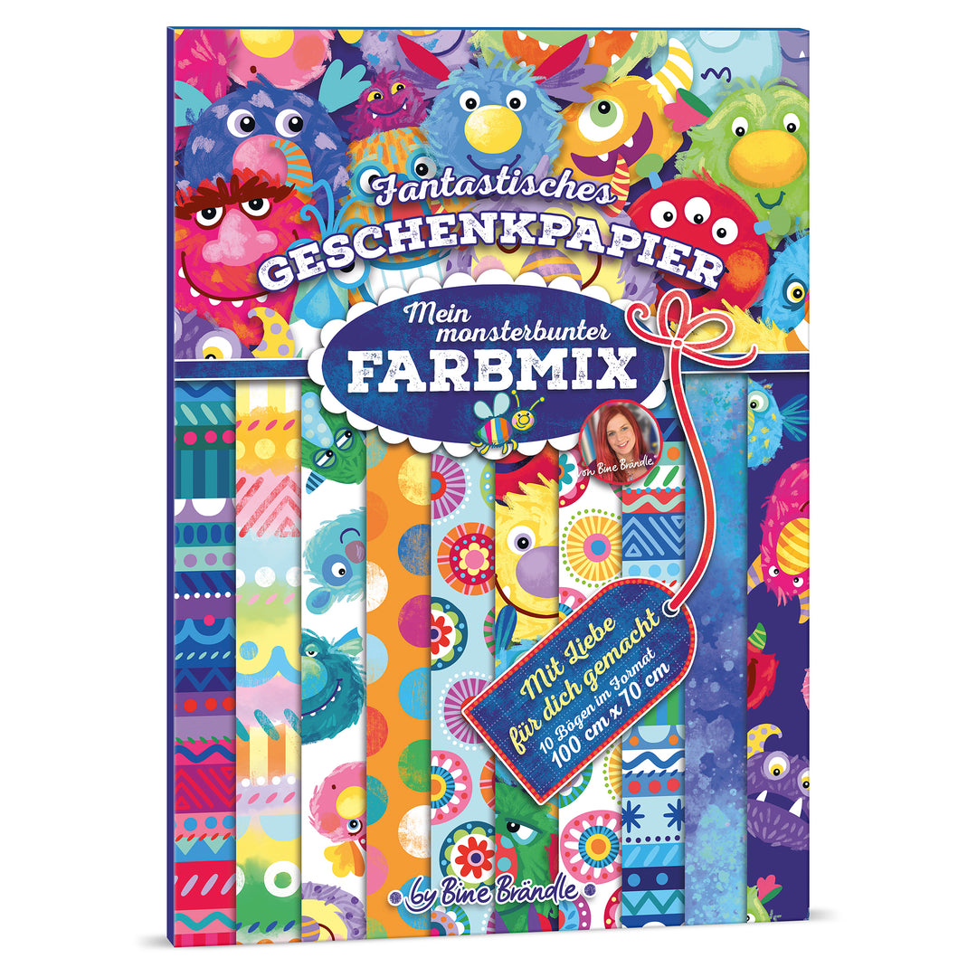 Fantastisches Geschenkpapier -  Mein monsterbunter Farbmix