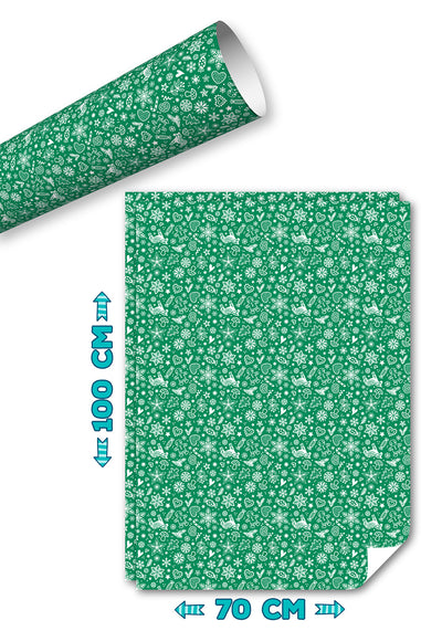 Geschenkpapier Weihnachtsdingelchen-grün